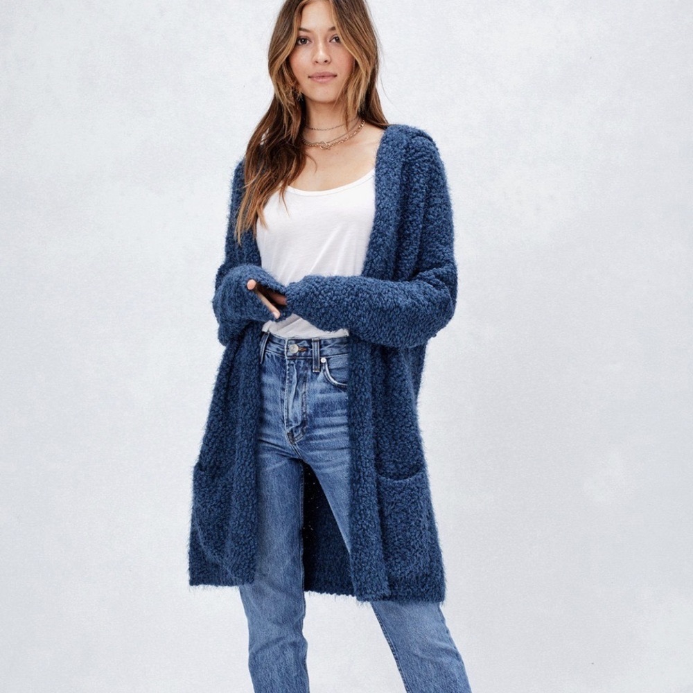 Fuzzy Hooded Cardigan